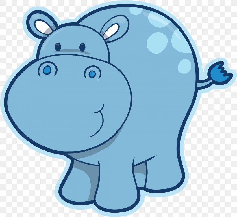 Pygmy Hippopotamus Royalty-free Clip Art, PNG, 4394x4039px, Hippopotamus, Area, Blue, Cartoon, Facebook Download Free