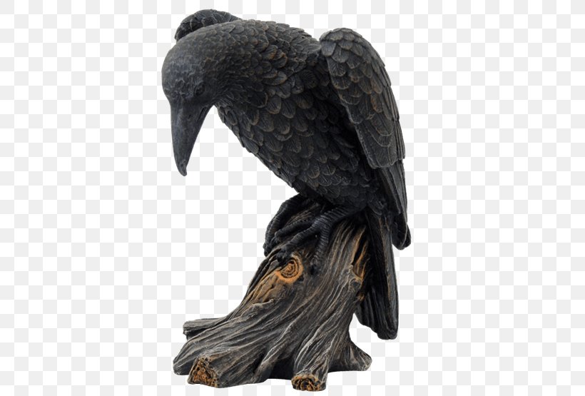 Figurine Sculpture Statue Common Raven Crow, PNG, 555x555px, Figurine, Beak, Bird, Bird Of Prey, Collectable Download Free