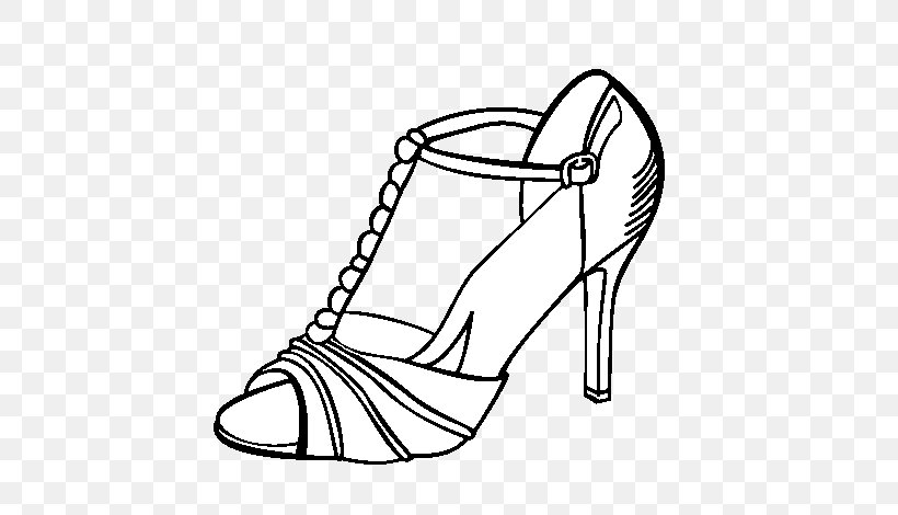 High-heeled Shoe Coloring Book Drawing Party, PNG, 600x470px, Highheeled Shoe, Adidas, Area, Basketball Shoe, Black Download Free