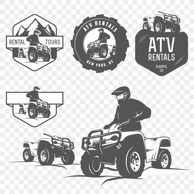 Sport Utility Vehicle All-terrain Vehicle Car Jeep Four-wheel Drive, PNG, 6944x6944px, Car, All Terrain Vehicle, Automotive Design, Black And White, Brand Download Free