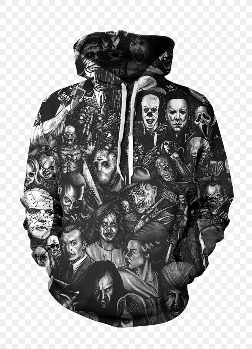 Hoodie Horror Icon T-shirt Dracula, PNG, 1000x1386px, Hoodie, All Over Print, Black, Black And White, Bride Of Frankenstein Download Free