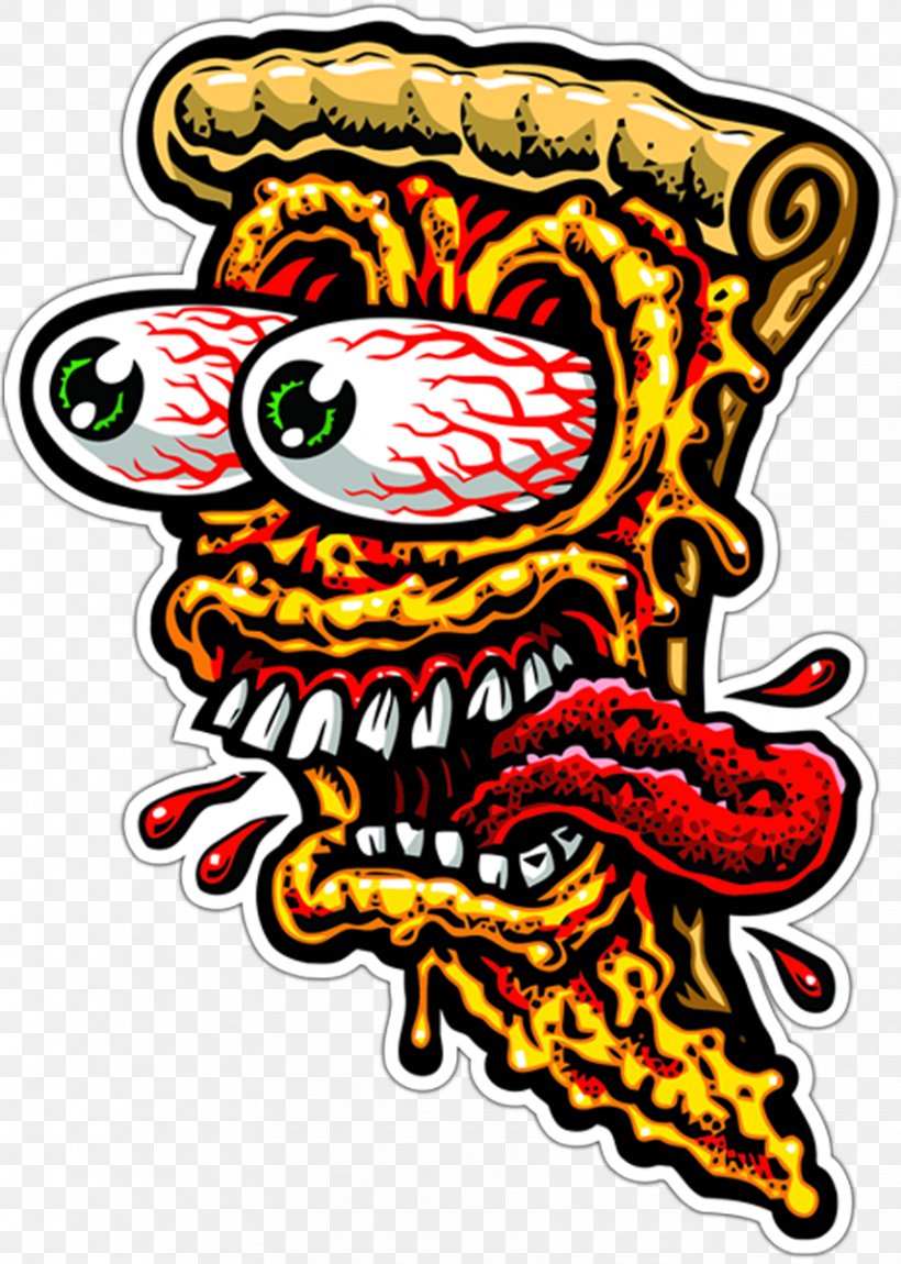 Pizza Pizza Sticker Rat Fink, PNG, 855x1200px, Pizza, Advertising, Art, Artwork, Cake Download Free