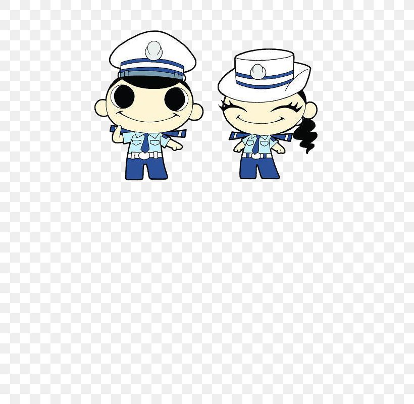Cartoon Police Officer Traffic Police Illustration, PNG, 609x800px, Cartoon, Area, Blue, Chinese Public Security Bureau, Clothing Download Free