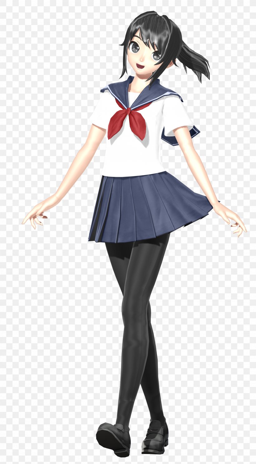 Yandere Simulator Character Clothing, PNG, 2178x3950px, Watercolor, Cartoon, Flower, Frame, Heart Download Free
