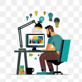 Working On Computer
 - Graphic Designer At Work PNG