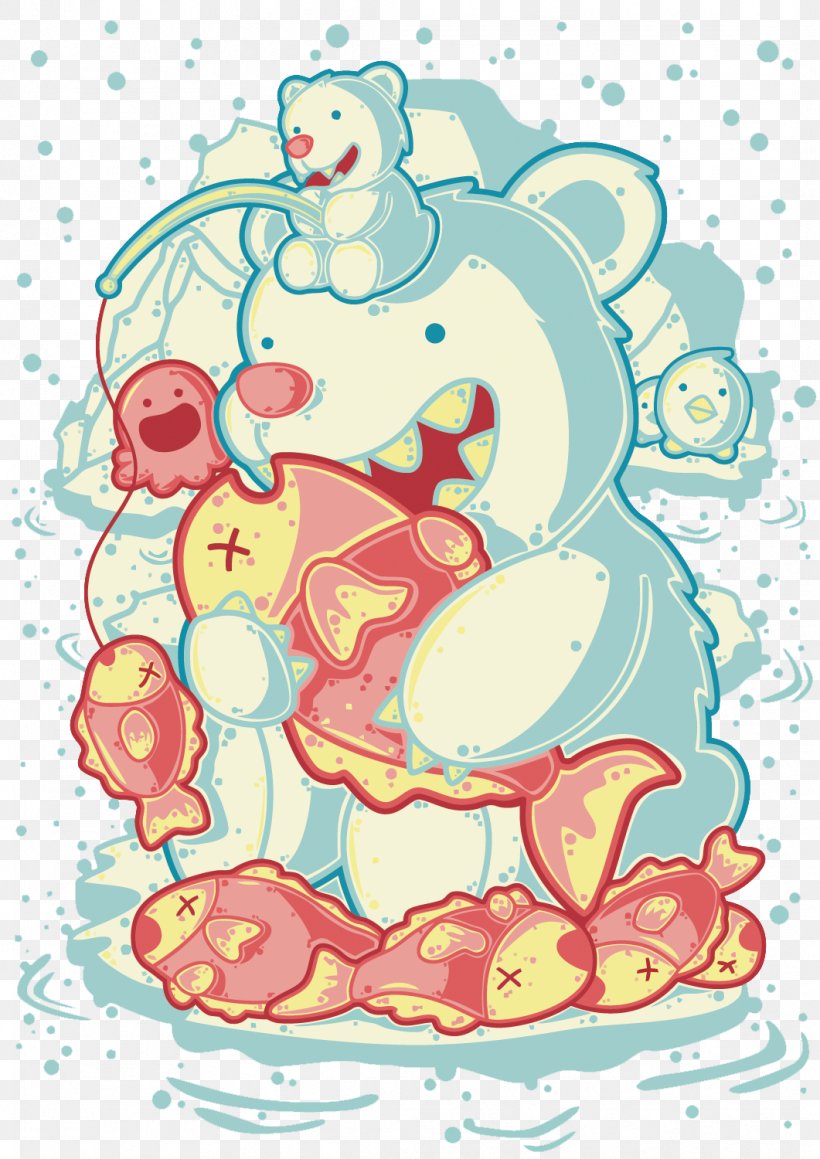 Polar Bear North Pole Arctic Illustration, PNG, 1061x1500px, Watercolor, Cartoon, Flower, Frame, Heart Download Free