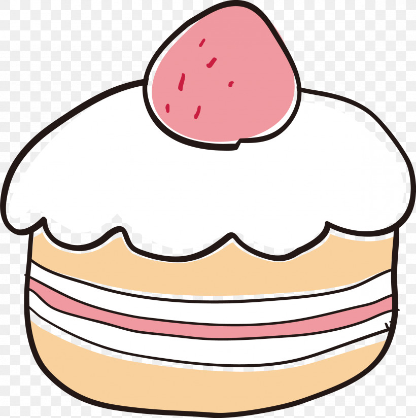 Pink Line Art Cheek Smile Food, PNG, 2357x2371px, Cake, Cartoon Cake, Cheek, Cupcake, Food Download Free