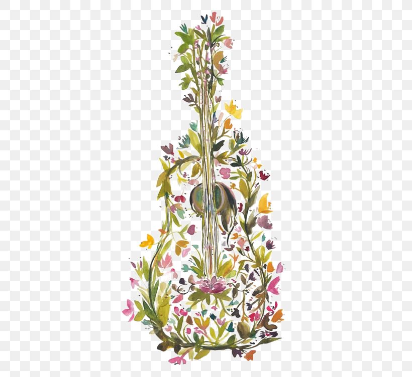 Guitar Modern Watercolor: A Playful And Contemporary Exploration Of Watercolor Painting Art Printmaking, PNG, 564x752px, Watercolor, Cartoon, Flower, Frame, Heart Download Free