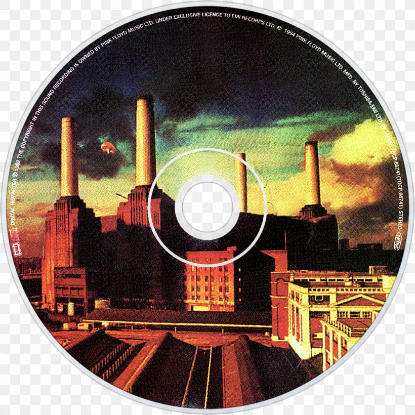 Battersea Power Station Animals Pink Floyd More Phonograph Record, PNG, 1000x1000px, Watercolor, Cartoon, Flower, Frame, Heart Download Free
