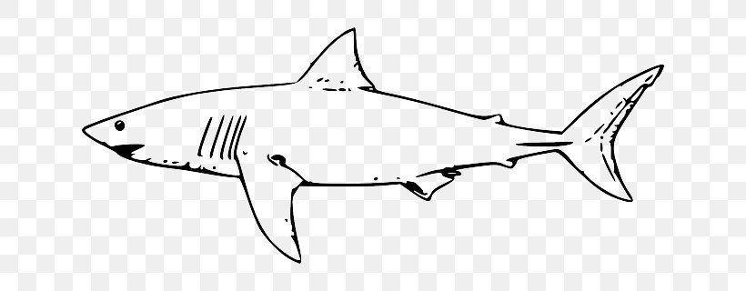 Great White Shark Lamniformes Hammerhead Shark Tiger Shark Clip Art, PNG, 640x320px, Great White Shark, Artwork, Black, Black And White, Bull Shark Download Free