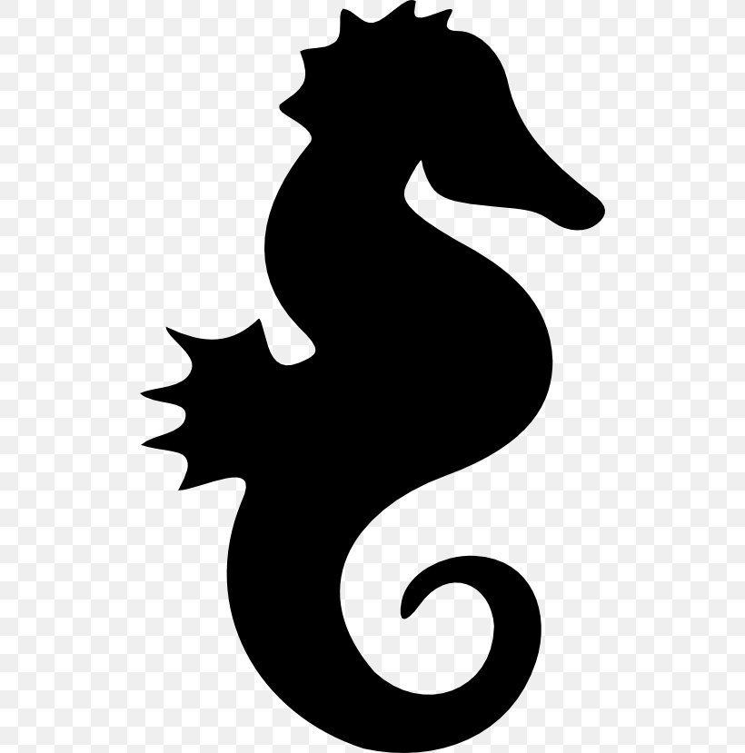 Seahorse Silhouette Clip Art, PNG, 512x829px, Seahorse, Artwork, Black And White, Drawing, Monochrome Download Free