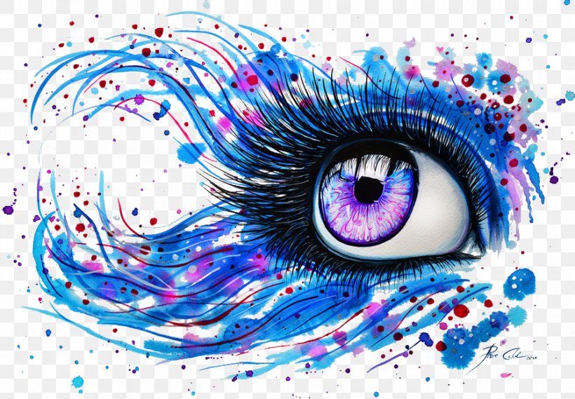 Watercolor Painting Abstract Art Drawing Eye, PNG, 900x625px, Watercolor, Cartoon, Flower, Frame, Heart Download Free