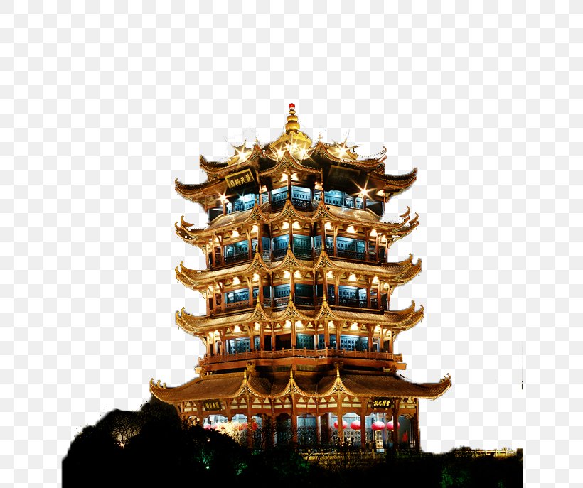 Yellow Crane Tower Pavilion Of Prince Teng Yueyang Tower Stork Tower, PNG, 650x687px, Yellow Crane Tower, Building, Chinese Architecture, Li Bai, Nightscape Download Free