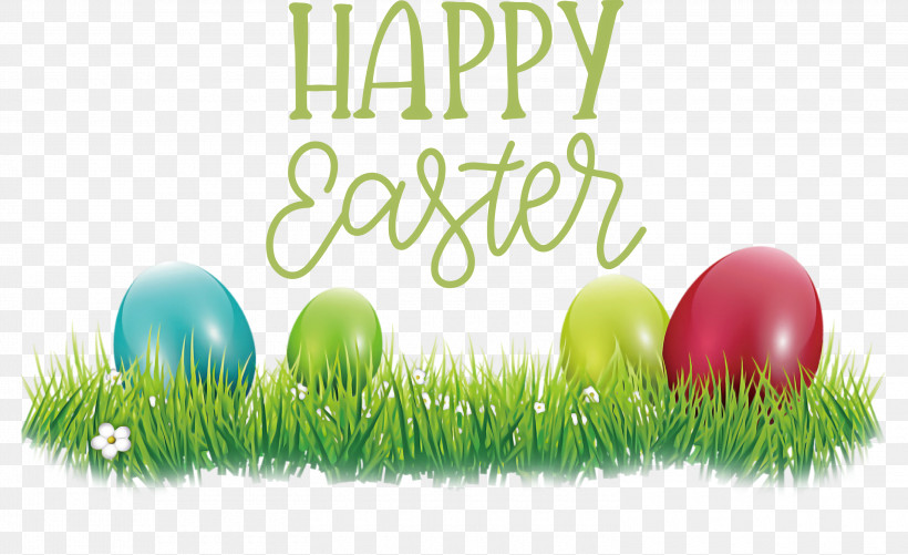 Happy Easter, PNG, 3000x1835px, Happy Easter, Computer, Easter Egg, Egg, Grasses Download Free