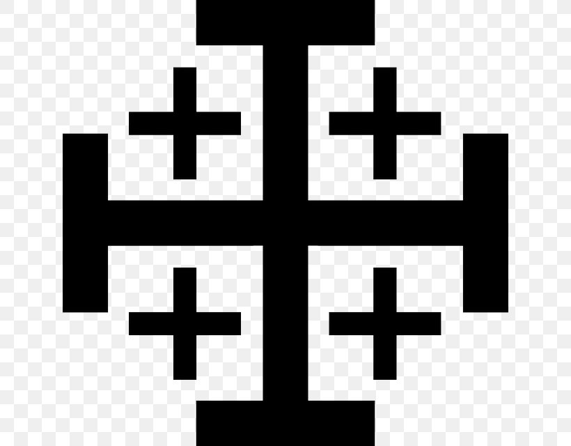 Jerusalem Cross Christian Cross Tau Cross Clip Art, PNG, 640x640px, Jerusalem Cross, Area, Black And White, Brand, Christian Cross Download Free
