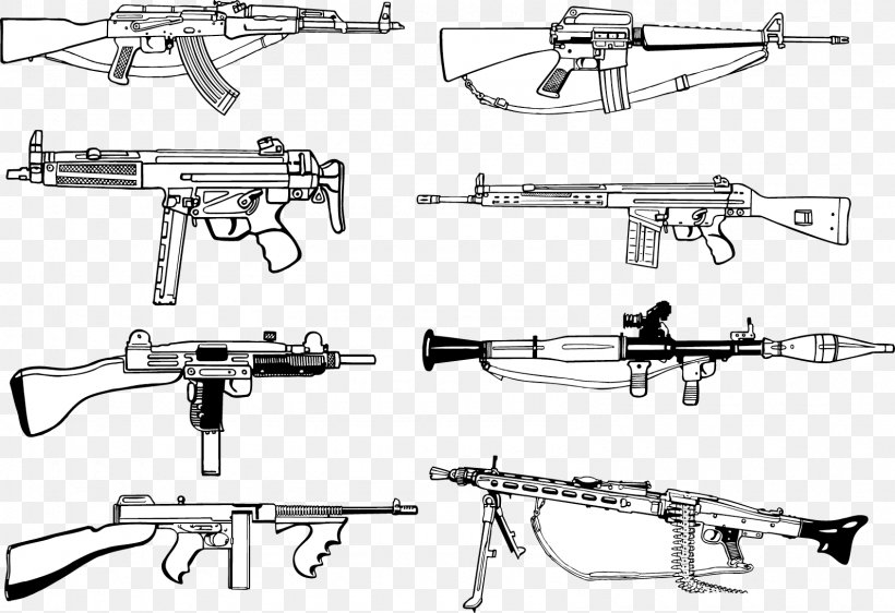 Firearm Weapon AK-47 Machine Gun, PNG, 1590x1090px, Watercolor, Cartoon, Flower, Frame, Heart Download Free