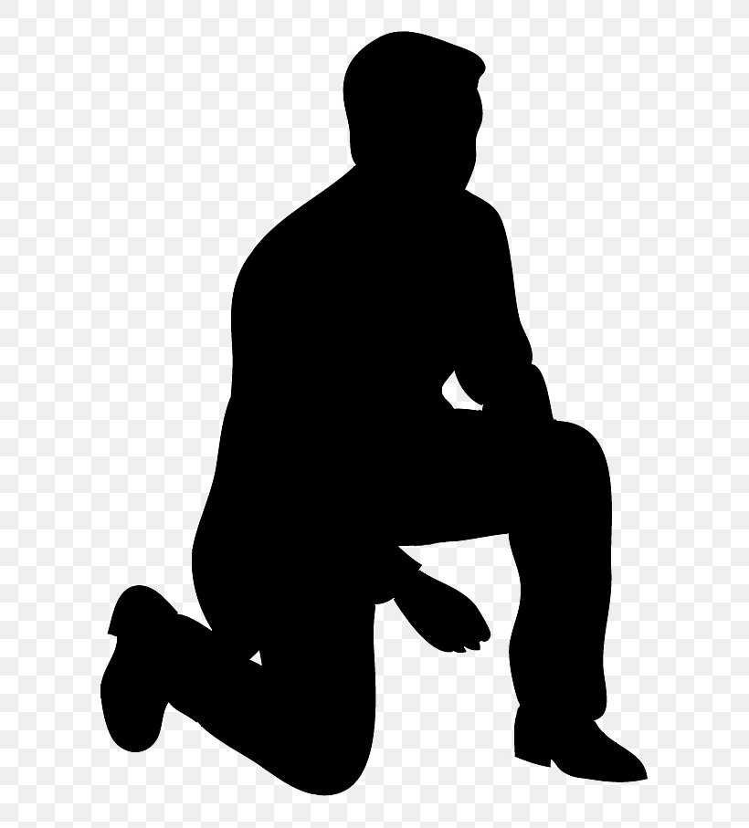 Silhouette Kneeling Clip Art, PNG, 600x907px, Silhouette, Black, Black And White, Bowing, Female Download Free