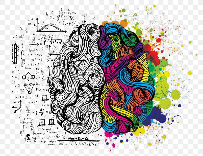 Human Brain Drawing Lateralization Of Brain Function, PNG, 820x628px, Watercolor, Cartoon, Flower, Frame, Heart Download Free