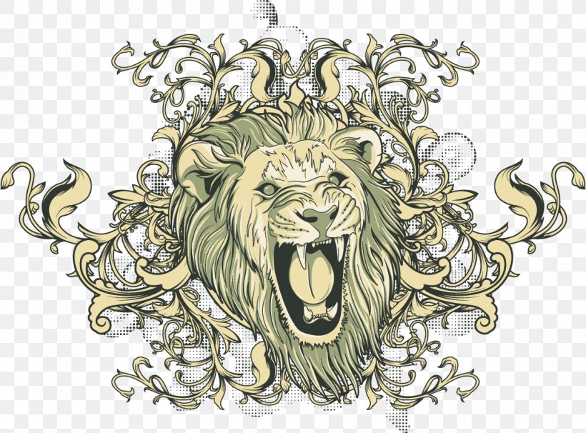 Lion Visual Arts Motif Illustration, PNG, 1201x889px, Watercolor, Cartoon, Flower, Frame, Heart Download Free