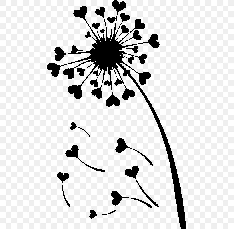 Common Dandelion Silhouette Wall Decal, PNG, 800x800px, Common Dandelion, Artwork, Black, Black And White, Branch Download Free