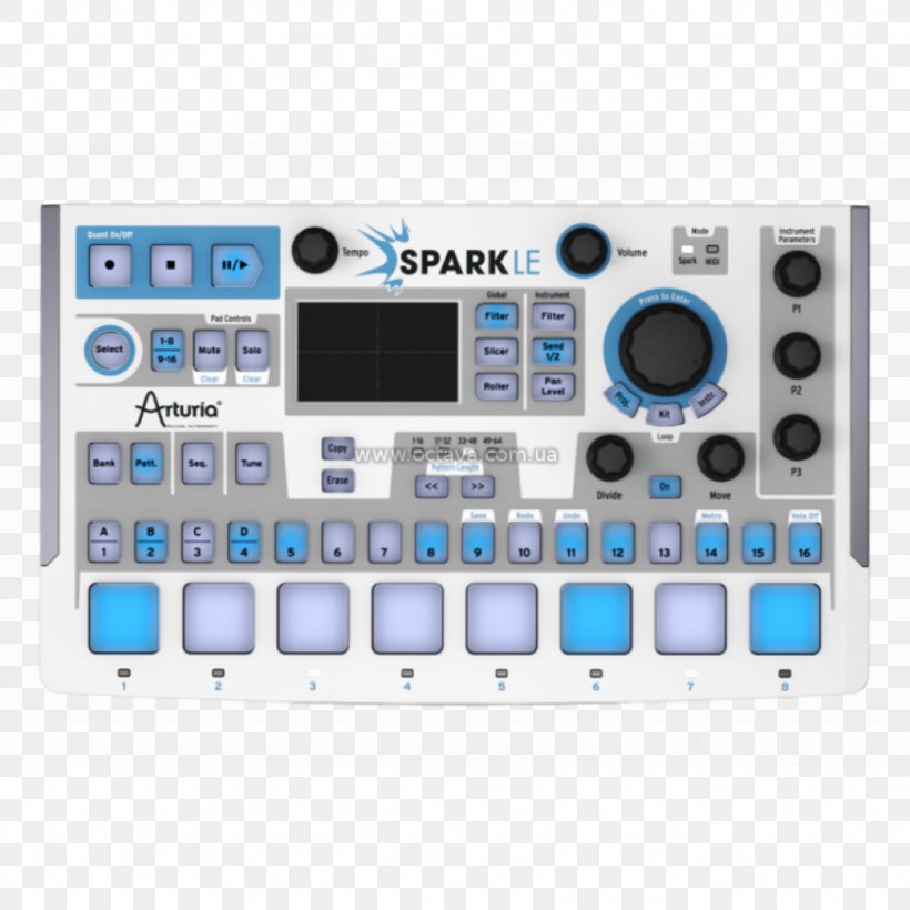 Arturia SparkLE Drum Machine MIDI Controllers Musical Instruments, PNG, 1024x1024px, Watercolor, Cartoon, Flower, Frame, Heart Download Free