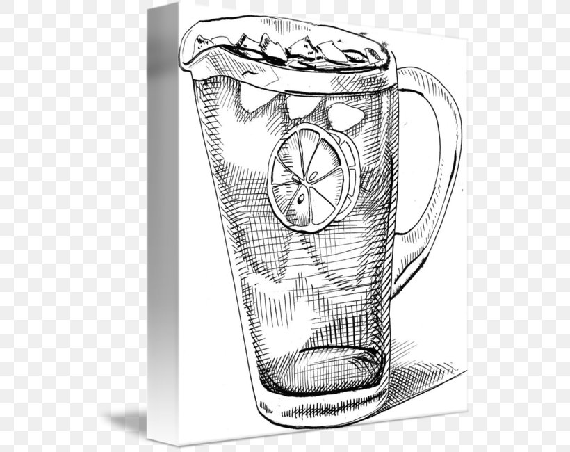 Lemonade Drawing Iced Tea Mug Imagekind, PNG, 539x650px, Lemonade, Art, Black And White, Cup, Drawing Download Free