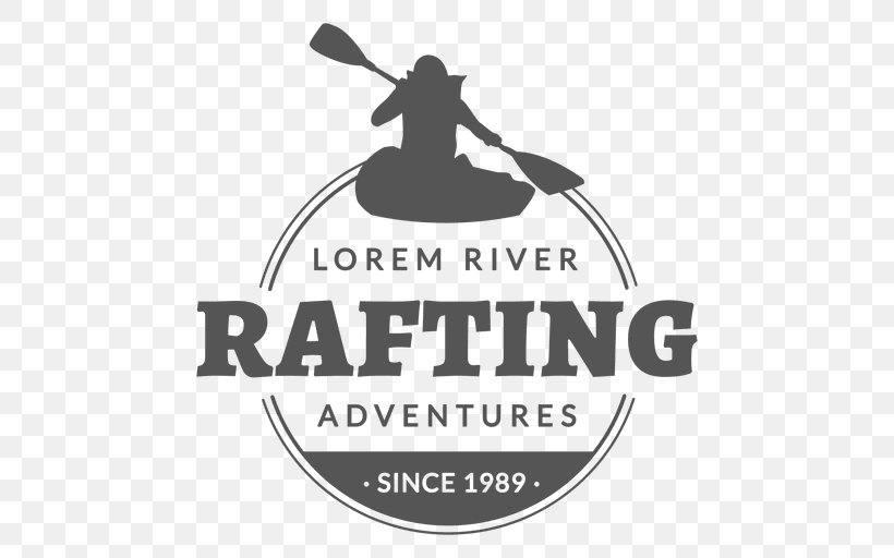 Logo Rafting Label Brand, PNG, 512x512px, Logo, Adventure, Badge, Black And White, Brand Download Free