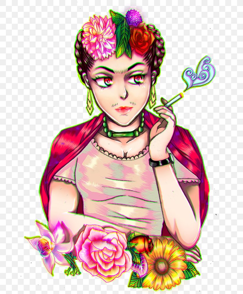 Hipster Frida Kahlo Drawing, PNG, 700x991px, Watercolor, Cartoon, Flower, Frame, Heart Download Free