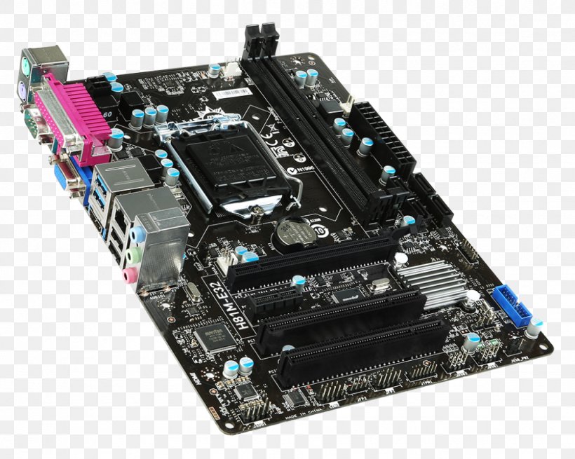 Intel LGA 1150 MicroATX Motherboard MSI H81M-P33, PNG, 1024x819px, Intel, Atx, Central Processing Unit, Computer Component, Computer Cooling Download Free