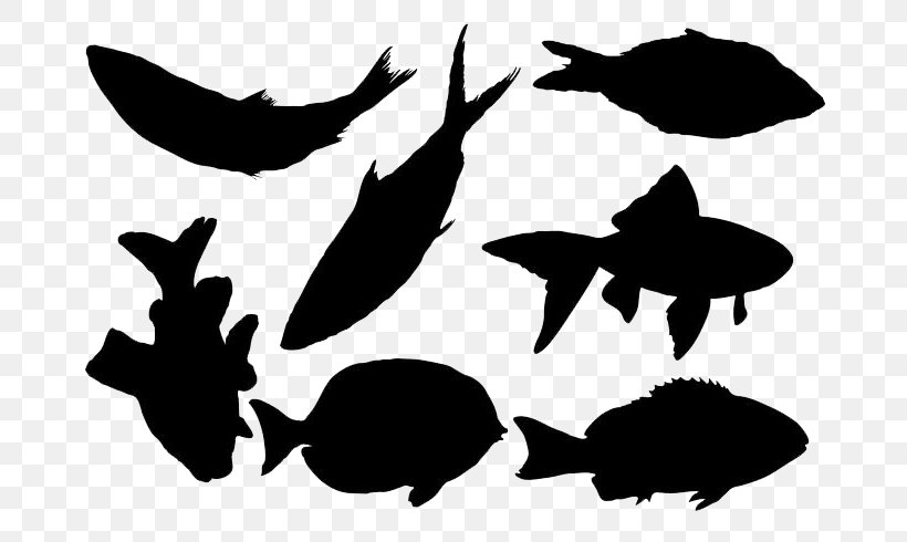 Silhouette Fish Clip Art, PNG, 700x490px, Silhouette, Bass, Black, Black And White, Drawing Download Free