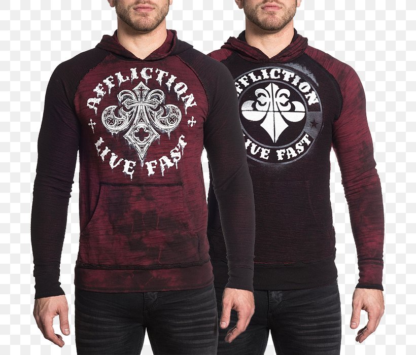 Long-sleeved T-shirt Hoodie Sweater, PNG, 700x700px, Tshirt, Affliction Clothing, Bluza, Clothing, Evil Download Free