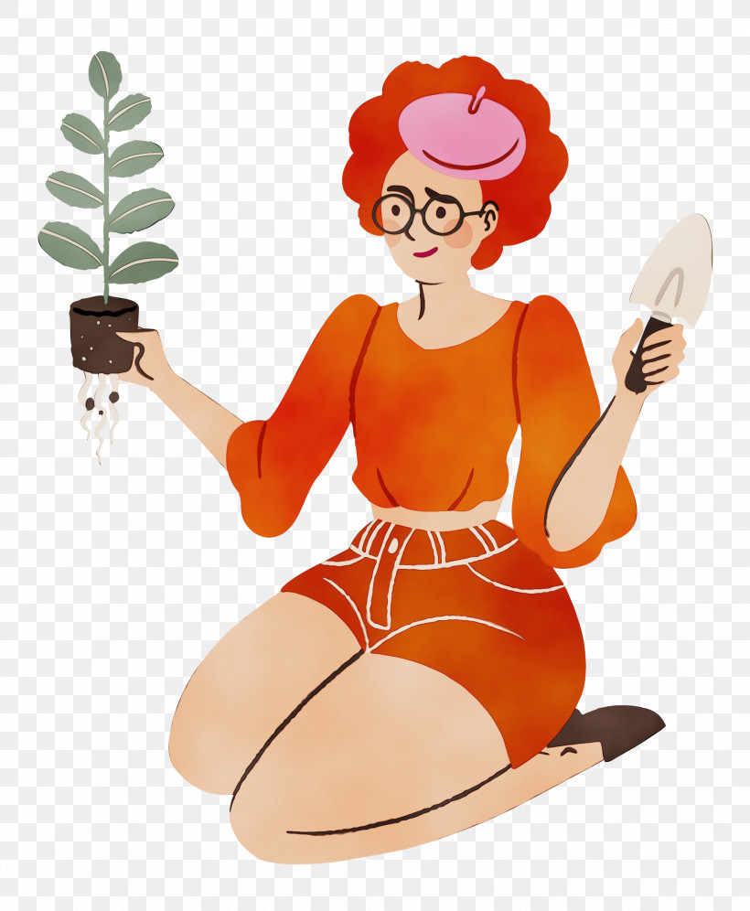 Cartoon Character Pin-up Girl, PNG, 2058x2500px, Planting, Cartoon, Character, Garden, Lady Download Free