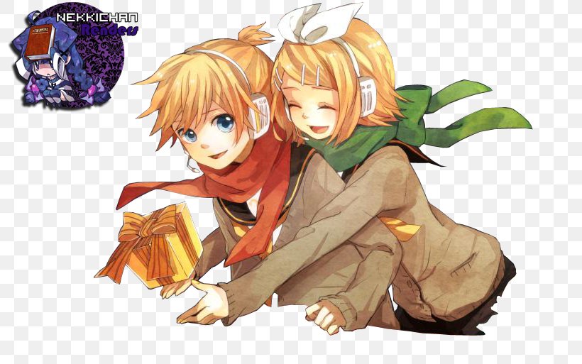Kagamine Rin/Len Christmas Eve Megpoid Vocaloid, PNG, 800x513px, Watercolor, Cartoon, Flower, Frame, Heart Download Free