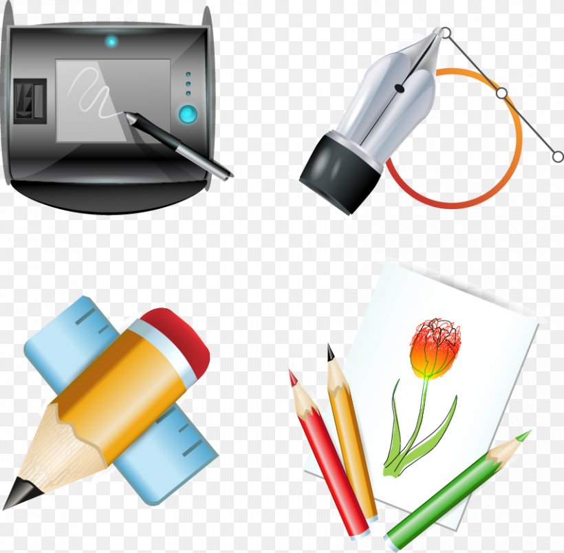 Colored Pencil Office Supplies Icon, PNG, 852x836px, Pencil, Button, Colored Pencil, Computer Icon, Fountain Pen Download Free