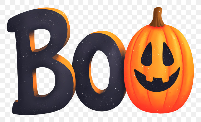Halloween Lettering Boo - Boo Text With Pumpkin Face PNG