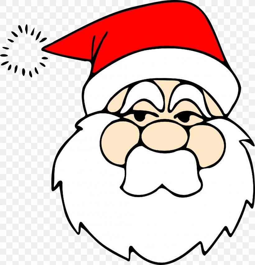 Santa Claus, PNG, 1979x2059px, White, Cartoon, Face, Facial Expression, Head Download Free