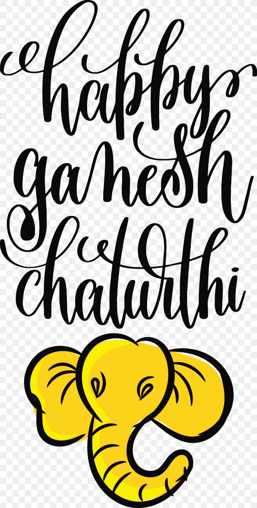 Cartoon Yellow Happiness Smiley Plant, PNG, 1521x3000px, Happy Ganesh Chaturthi, Behavior, Biology, Cartoon, Happiness Download Free