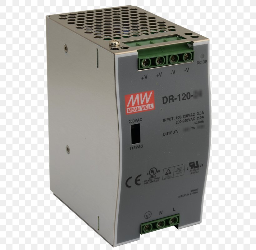 Power Converters MEAN WELL Enterprises Co., Ltd. DIN Rail Electronic Component Direct Current, PNG, 561x800px, Power Converters, Adi, Computer Component, Din Rail, Direct Current Download Free