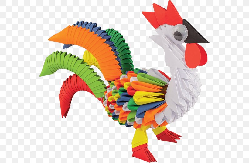Kit Origami 3D Coq Origami Modular Set Paper Rooster