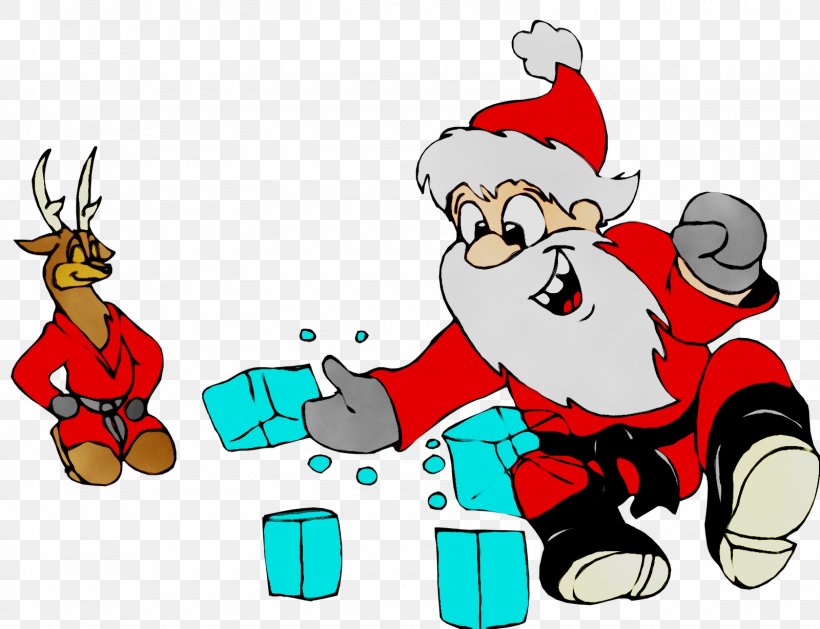 Reindeer Santa Claus Christmas Ornament Clip Art Illustration, PNG, 1600x1228px, Reindeer, Animated Cartoon, Animation, Cartoon, Christmas Download Free