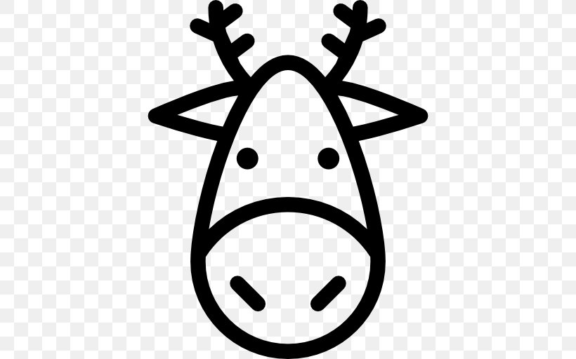 Reindeer, PNG, 512x512px, Reindeer, Black And White, Christmas, Deer, Head Download Free