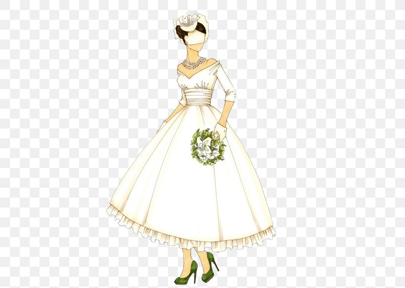 Gown Wedding Dress Bride, PNG, 441x583px, Watercolor, Cartoon, Flower, Frame, Heart Download Free