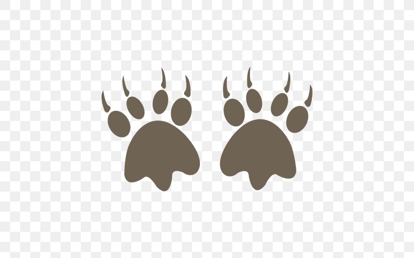 Bear Tiger Footprint Dog Paw, PNG, 512x512px, Bear, Animal, Animal Track, Black And White, Dog Download Free