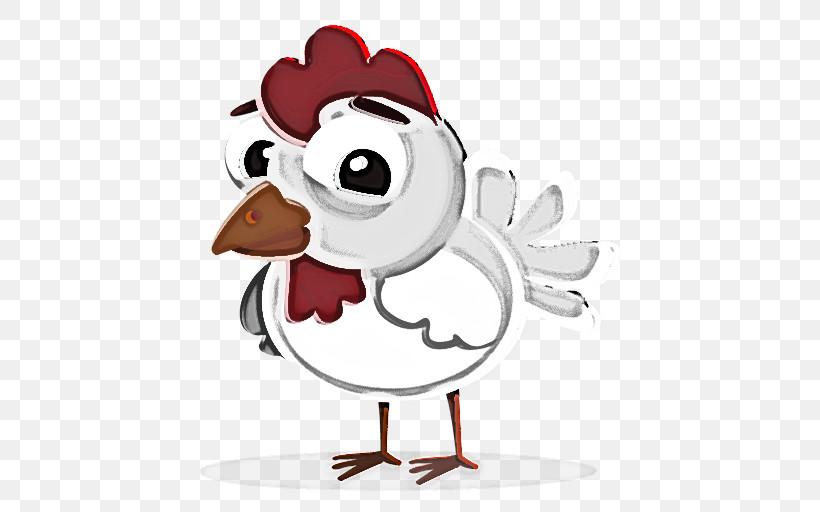 Cartoon Animation Bird Rooster Beak, PNG, 512x512px, Cartoon, Animation, Beak, Bird, Chicken Download Free