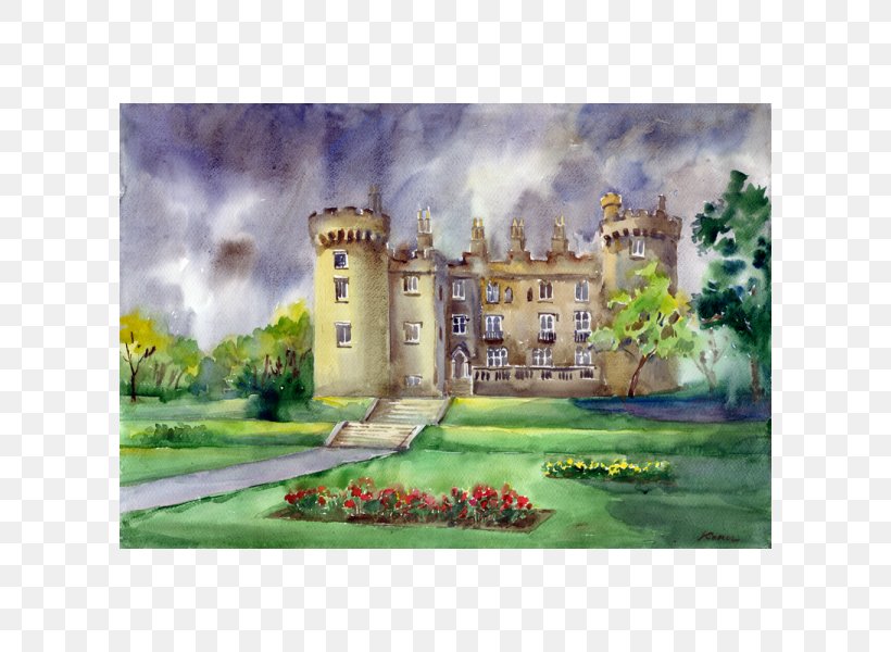 Watercolor Painting Kilkenny Castle Rose Garden Castle Road, PNG, 600x600px, Painting, Acrylic Paint, Art, Artist, Artwork Download Free