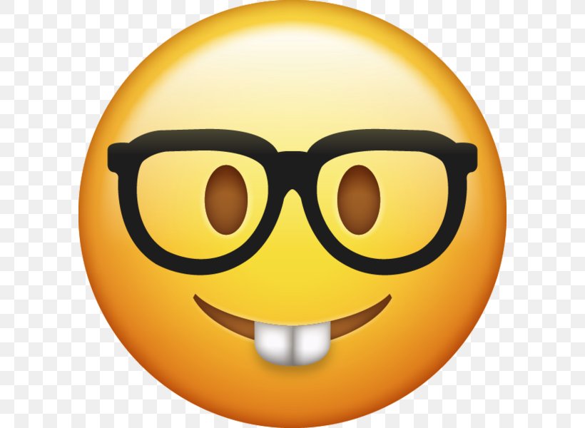 Emoji IPhone Smiley Nerd Sticker, PNG, 600x600px, Emoji, Emoticon, Eyewear, Facial Expression, Glasses Download Free