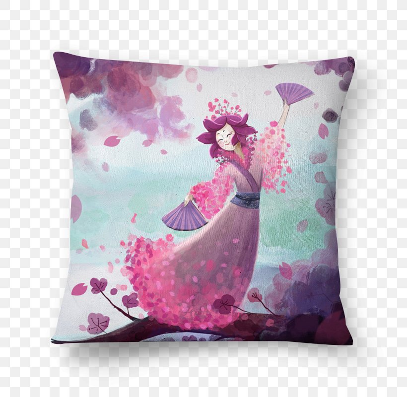 Cushion Paper Cherry Blossom Art Pillow, PNG, 800x800px, Cushion, Art, Cerasus, Cherry Blossom, Drawing Download Free