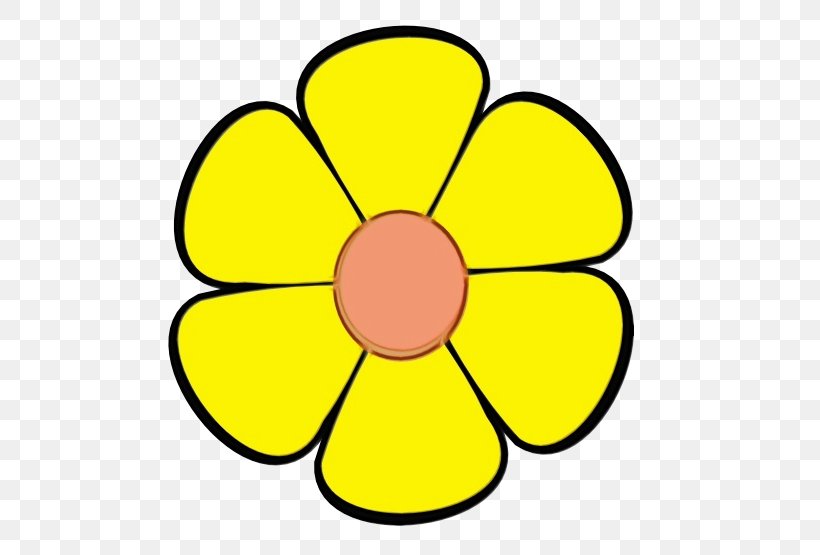 Yellow Clip Art Petal Plant Flower, PNG, 555x555px, Watercolor, Flower, Paint, Petal, Plant Download Free