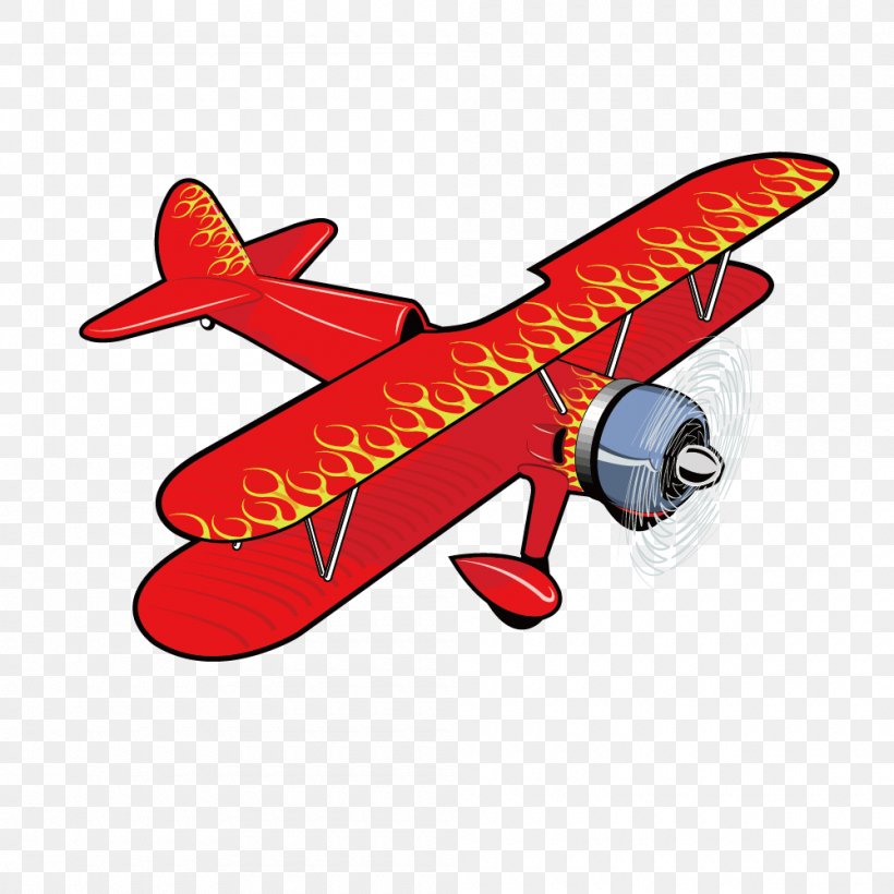 Airplane Aircraft Propeller Illustration, PNG, 1000x1000px, Airplane, Air Travel, Aircraft, Aviation, Biplane Download Free