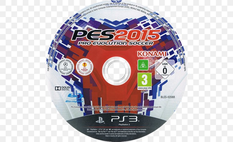 Pro Evolution Soccer 2015 Pro Evolution Soccer 2011 Compact Disc Konami PlayStation 3, PNG, 500x500px, Pro Evolution Soccer 2015, Compact Disc, Data Storage Device, Dvd, Hardware Download Free